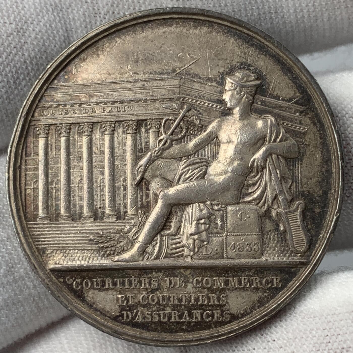 掌中浮雕-藏着的欧洲第051场 法国商业保险经纪人银章，34.58mm，17.96g