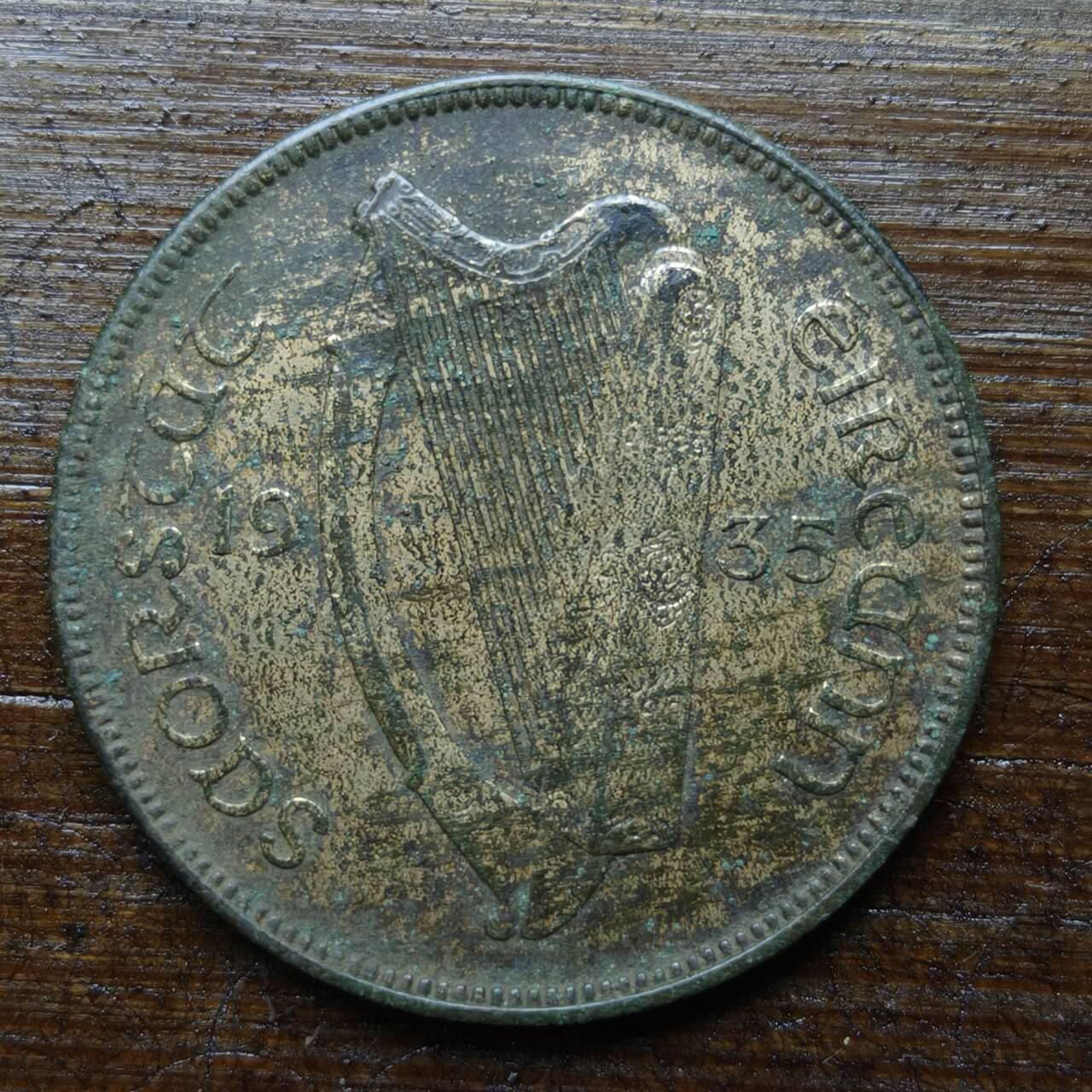 【铜匠收藏】★第140场★散币场。不寄存，30包邮。不满30元，支付5元运费。《接受代拍 代送NGC评级》 90【无寄存】爱尔兰 1935年 1便士 铜币 竖琴