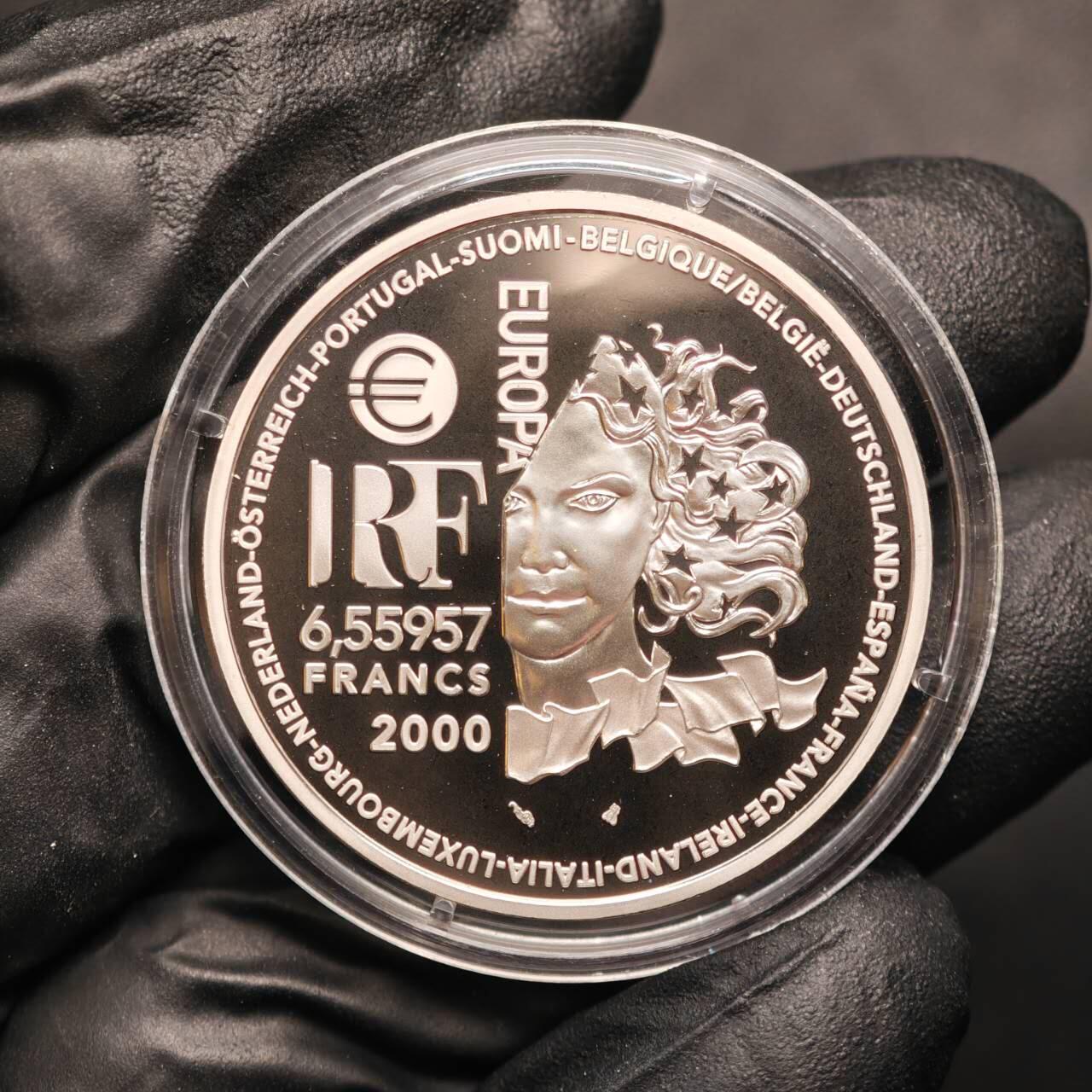 金瓯小拍第三期 古今币章 银价专场 法国文艺复兴主题精制银币2000年 重22.2克直径37mm 状态较好