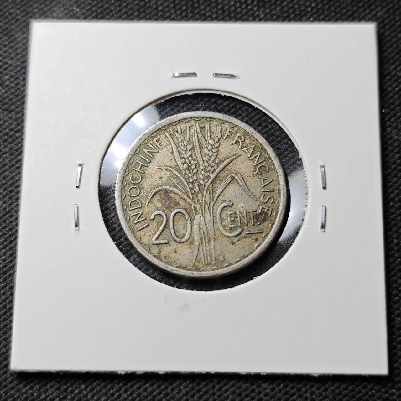 KK钱币收藏小铺  第389期  2月预留时间 周末发货  法属印支20分