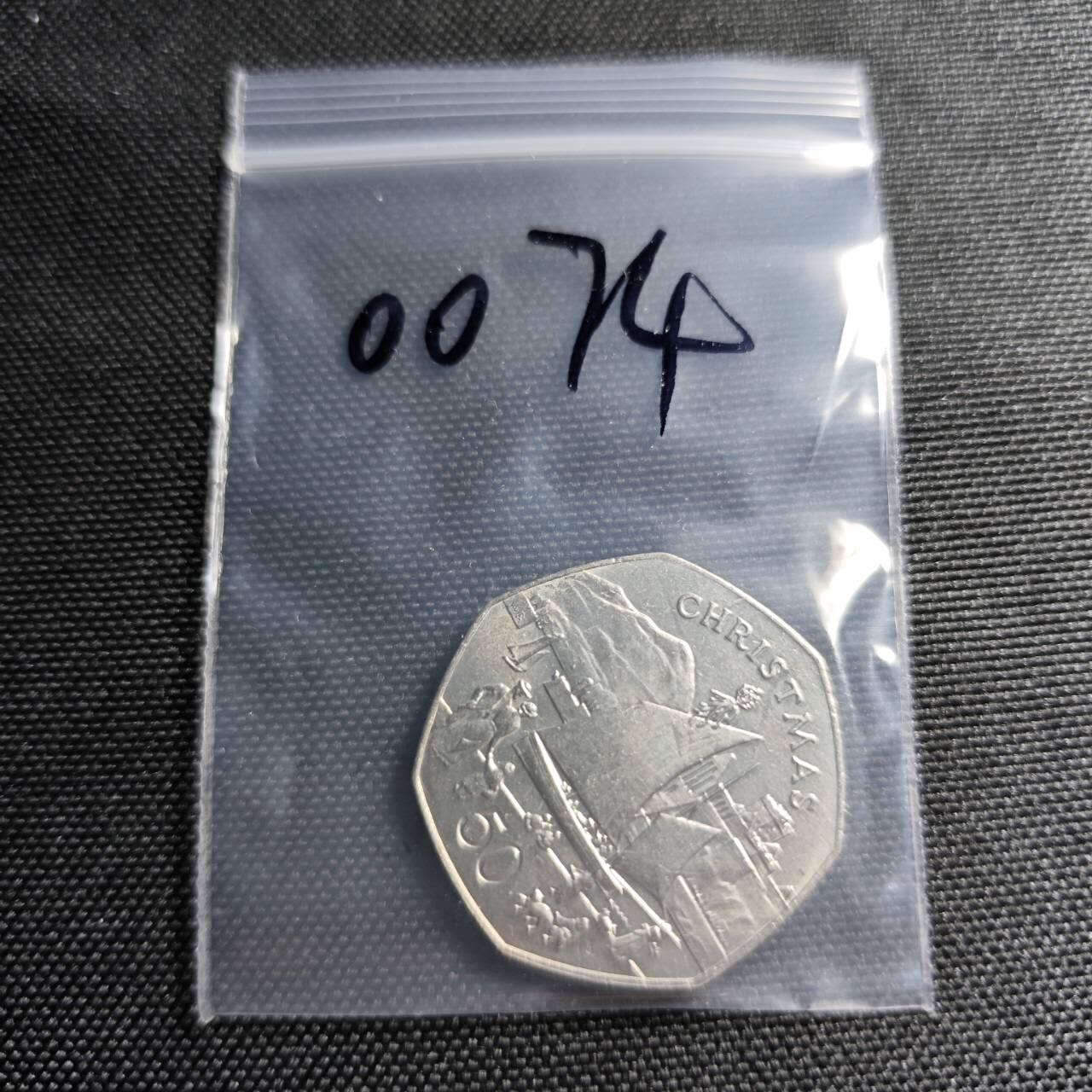 KK钱币收藏小铺  第400期  百期特拍（四拍之四）2月预留时间 周末发货 1981 英属马恩岛圣诞节系列 五月花号50便士纪念币