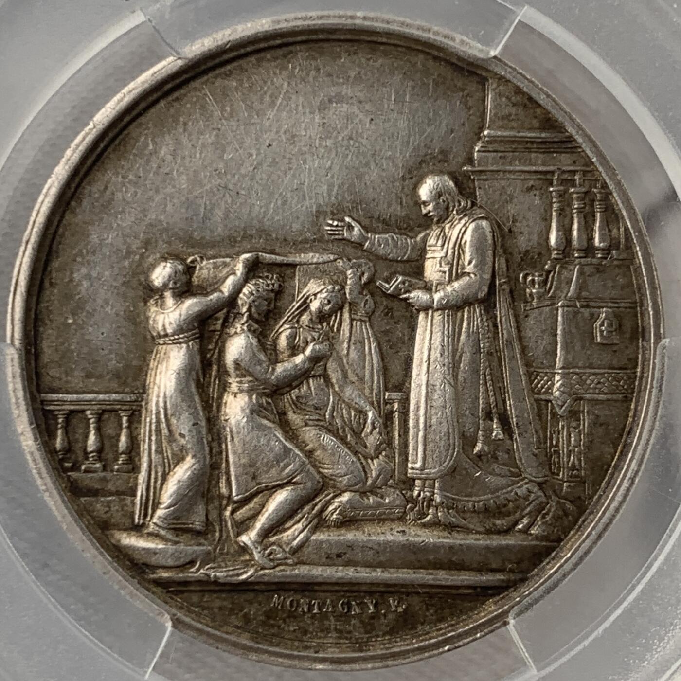 掌中浮雕-藏着的欧洲第051场 法国结婚银章，30mm