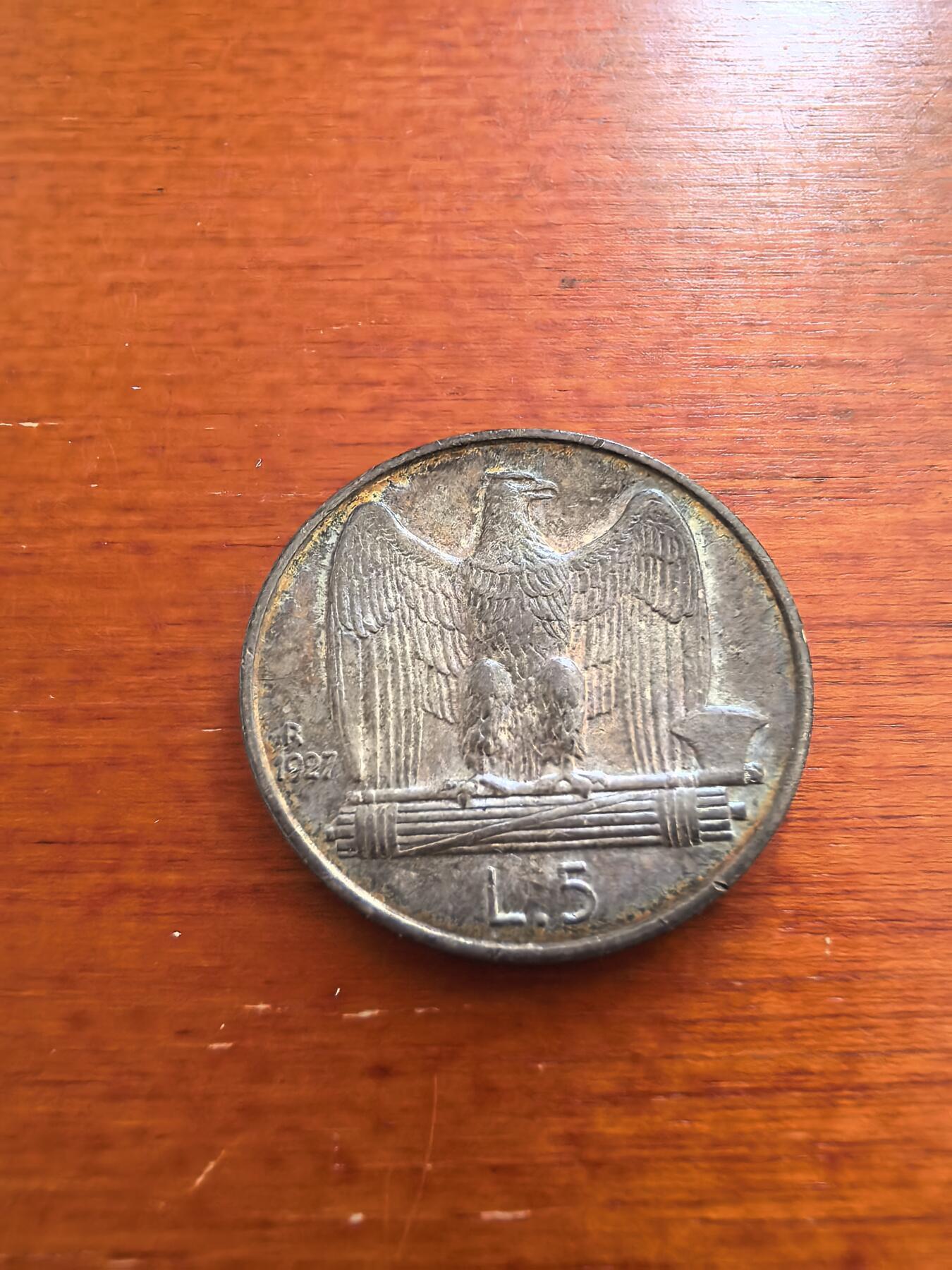 长老汇蛇年精选第九十六场拍卖 1927意大利伊曼纽尔三世5里拉银币，5克835银，深彩