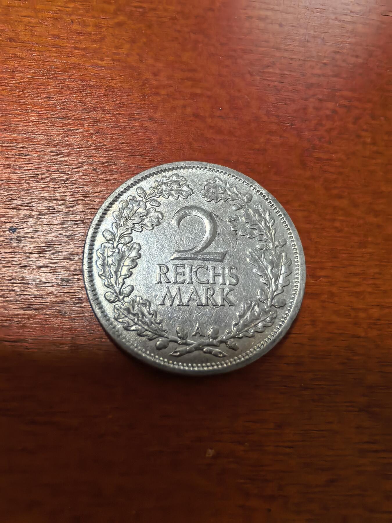 长老汇蛇年精选第九十六场拍卖 1925A魏玛德国2帝国马克银币，克书MS63分130美金