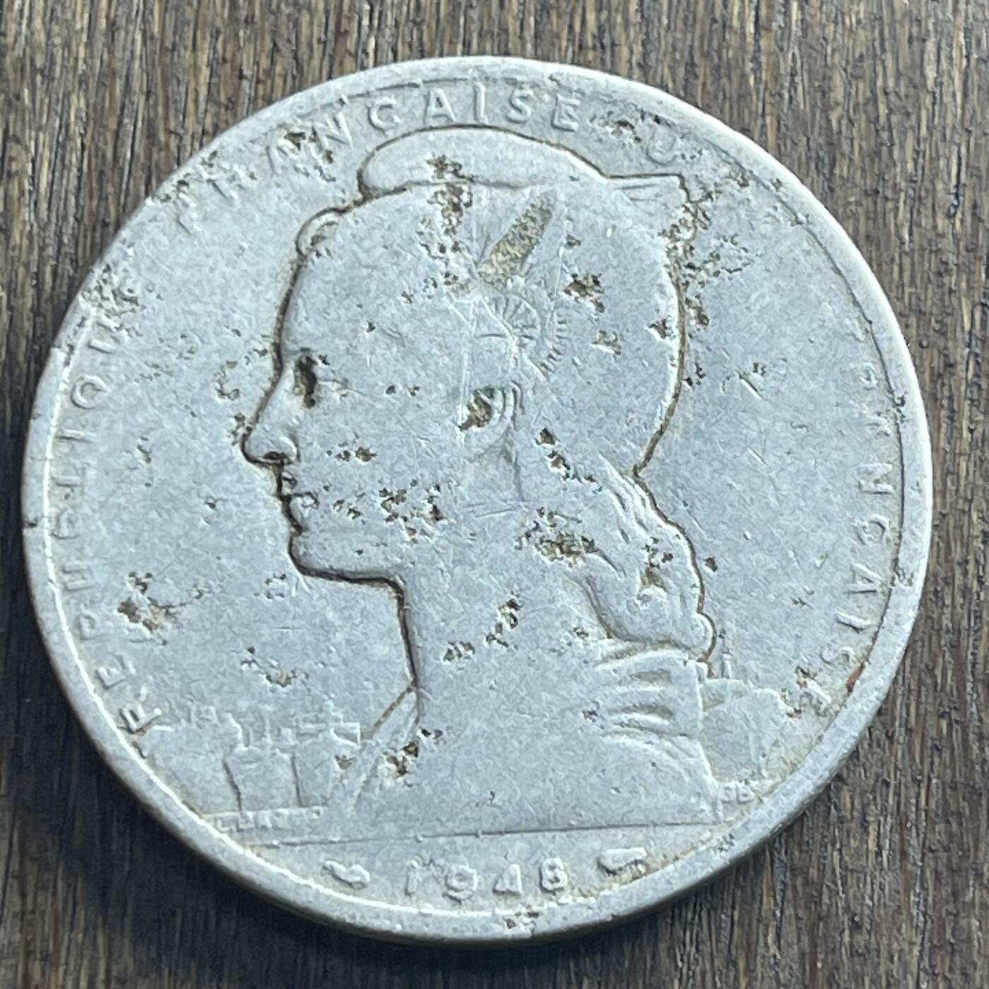 【本场4.12号发货】★第145加场★精品硬币 套币专场 不寄存，200包邮。不满200元，支付5元运费。《接受代拍 代送NGC评级》 14【无寄存】1948 索马里 5法郎 铝币