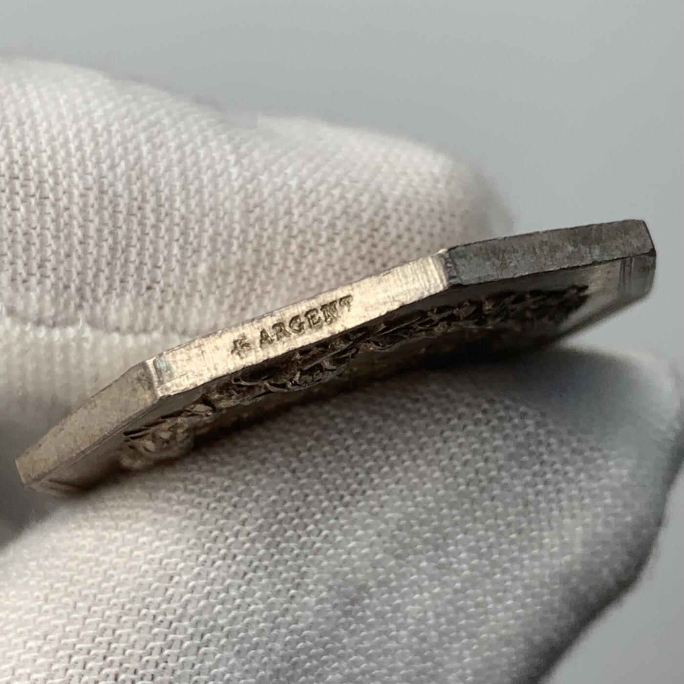 掌中浮雕-藏着的欧洲第051场 法国拿破仑三世头像园艺八角银章， 28.76mm，10.9g