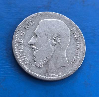 外国优质老铜币高银银币，周六九点倒数截拍，满百包邮，持续收拍 - 比利时1868年2 法郎银币，正面利奥波德二世头像雕刻细腻，胡须与面部轮廓传神；背面国徽雄狮威严，格言醒目，年份与面值规整，银币包浆古朴，纹饰与文字融合尽显钱币艺术魅力。