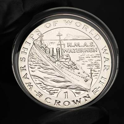 金瓯小拍第三期 古今币章 银价专场 - 英属直布罗陀海军主题澳大利亚黑水鸡驱逐舰银币1993年 重28.5克 轻微氧化