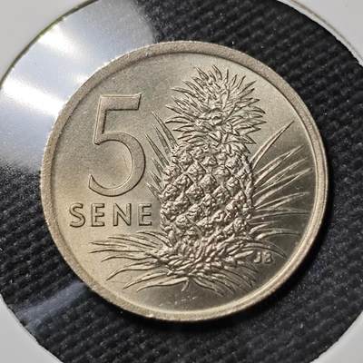 KK钱币收藏小铺  第390期  2月预留时间 周末发货 -  1974萨摩亚5分 好品