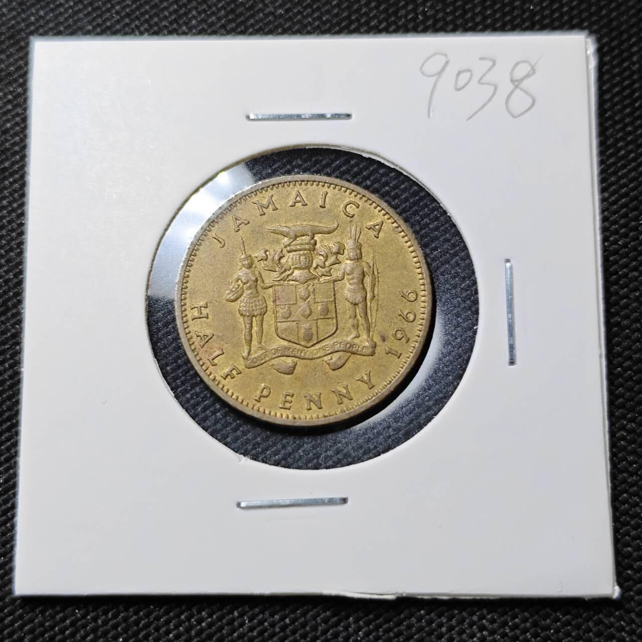 KK钱币收藏小铺  第390期  2月预留时间 周末发货  1966英属牙买加半便士铜币