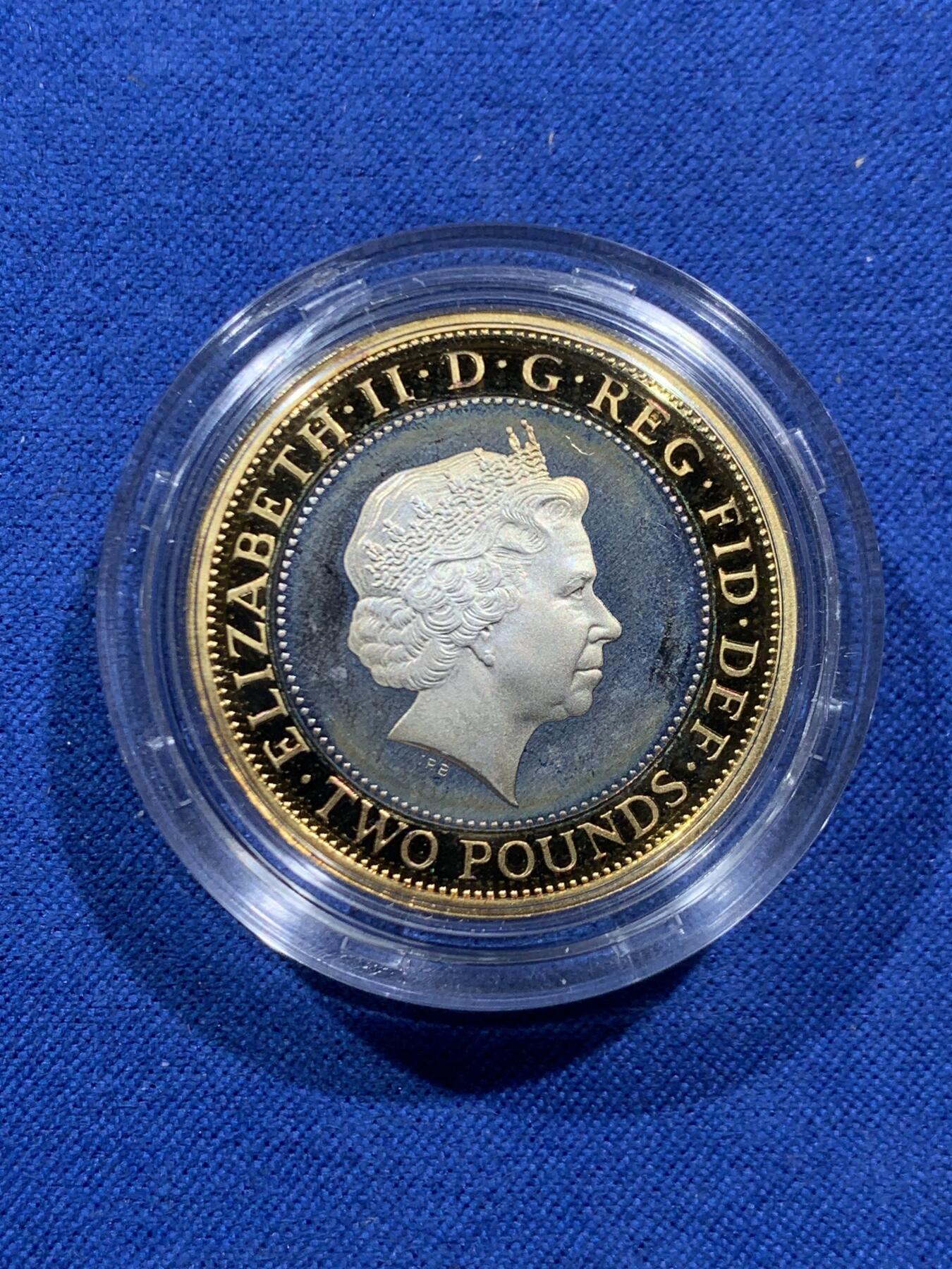 《竞宝斋》第462场 周日，周一，2场连拍 （全场包邮）欢迎送拍 英国2008年奥运会交接仪式2英镑纪念银币 925银 12克 带盒证