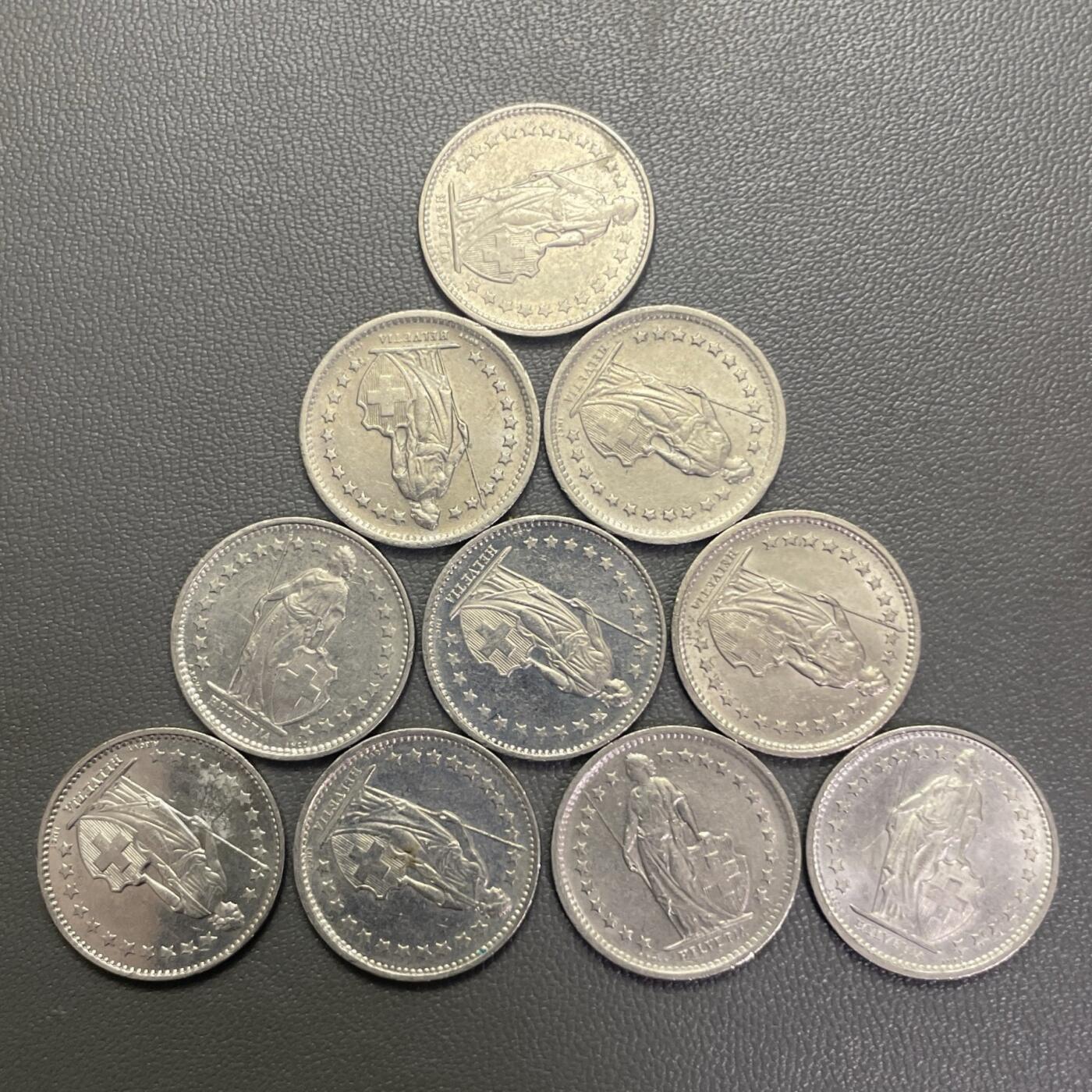 回流0201 瑞士1/2法郎9枚