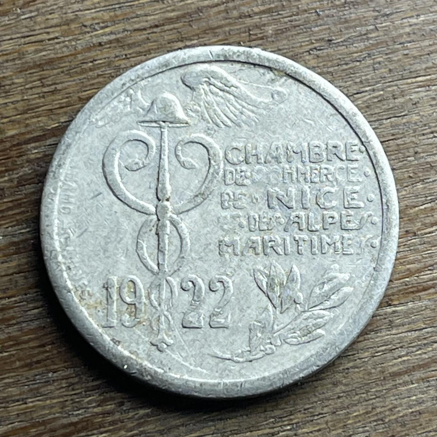 【本场4.12号发货】★第145加场★精品硬币 套币专场 不寄存，200包邮。不满200元，支付5元运费。《接受代拍 代送NGC评级》 63【无寄存】1922 法国 尼斯 紧急状态 10分 铝币