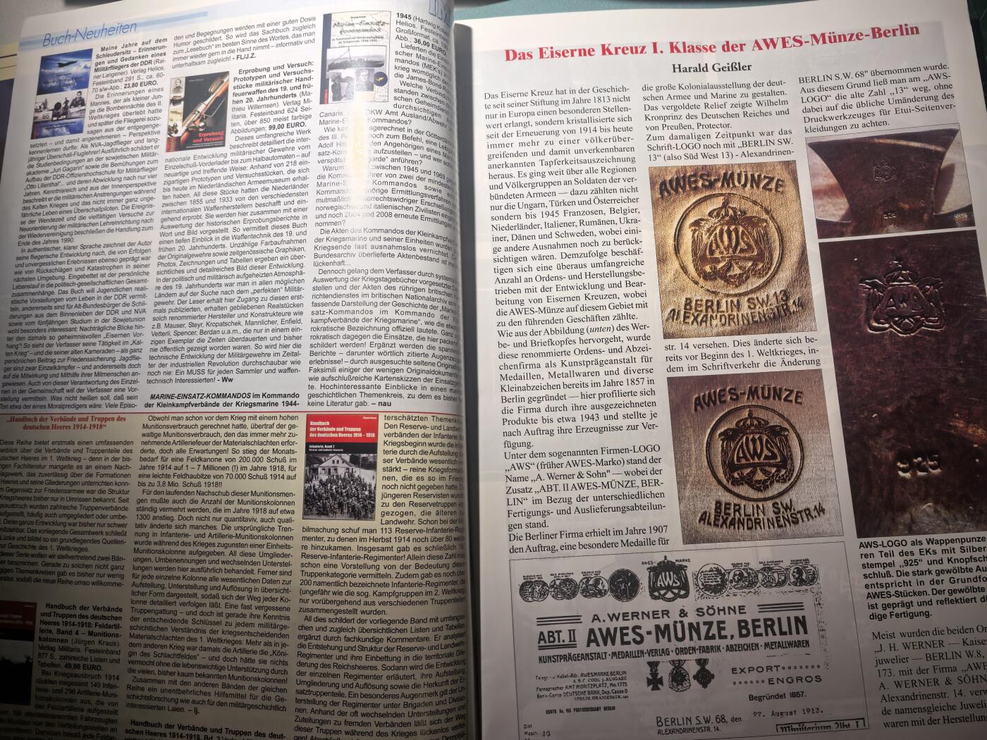 盛世勋华——号角文化勋章邮票专场拍卖第302期 德国出版 Militaria-Magazin杂志 2012年9/10月刊总第157期 58页