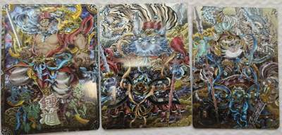 春节前倒数第二场！！龙虎卡牌-七四场（满200元包邮，无佣金，每周六结拍，欢迎送拍） - 粗闪3张 卡萃 九龙奇谭隐藏款 - 钟馗&门神猫