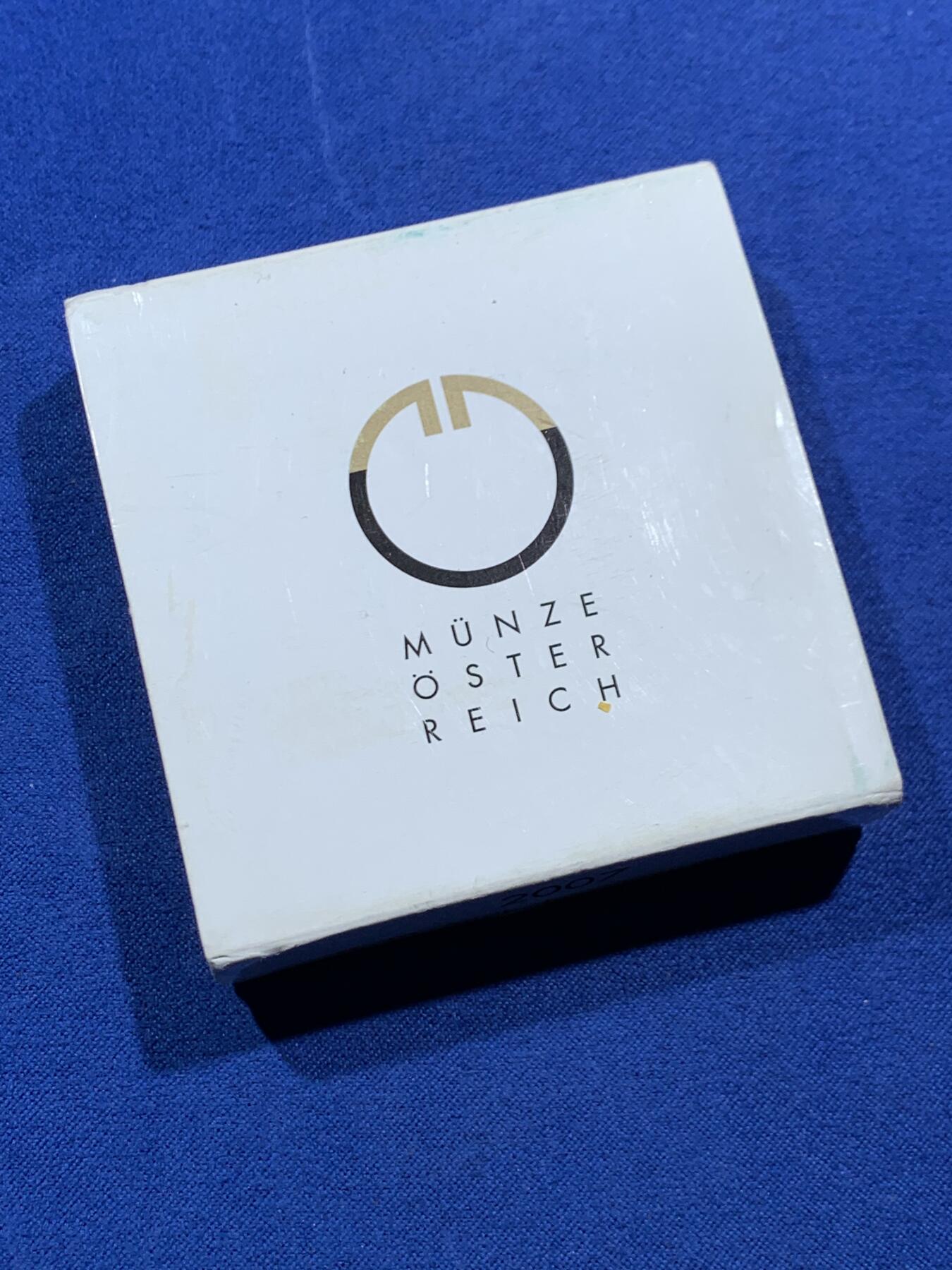 《竞宝斋》第462场 周日，周一，2场连拍 （全场包邮）欢迎送拍 奥地利2007年维也纳-的里雅斯特南部铁路20欧元银币 900银 18克 34mm 带盒证