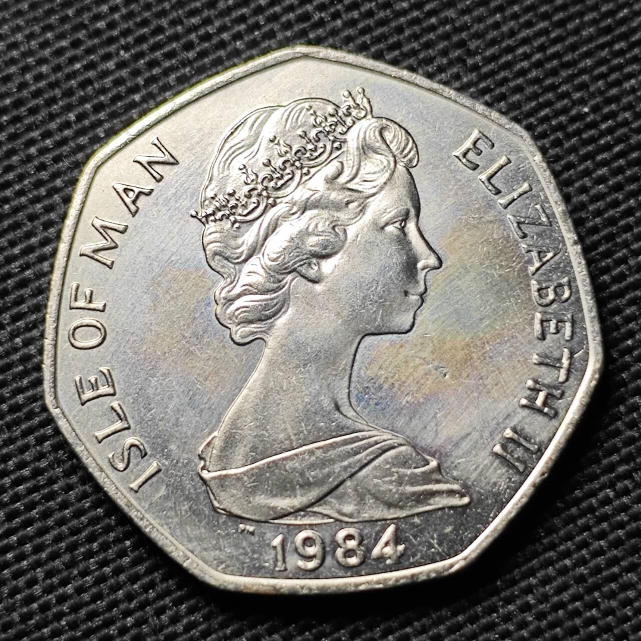 KK钱币收藏小铺  第400期  百期特拍（四拍之四）2月预留时间 周末发货   1984马恩岛50便士