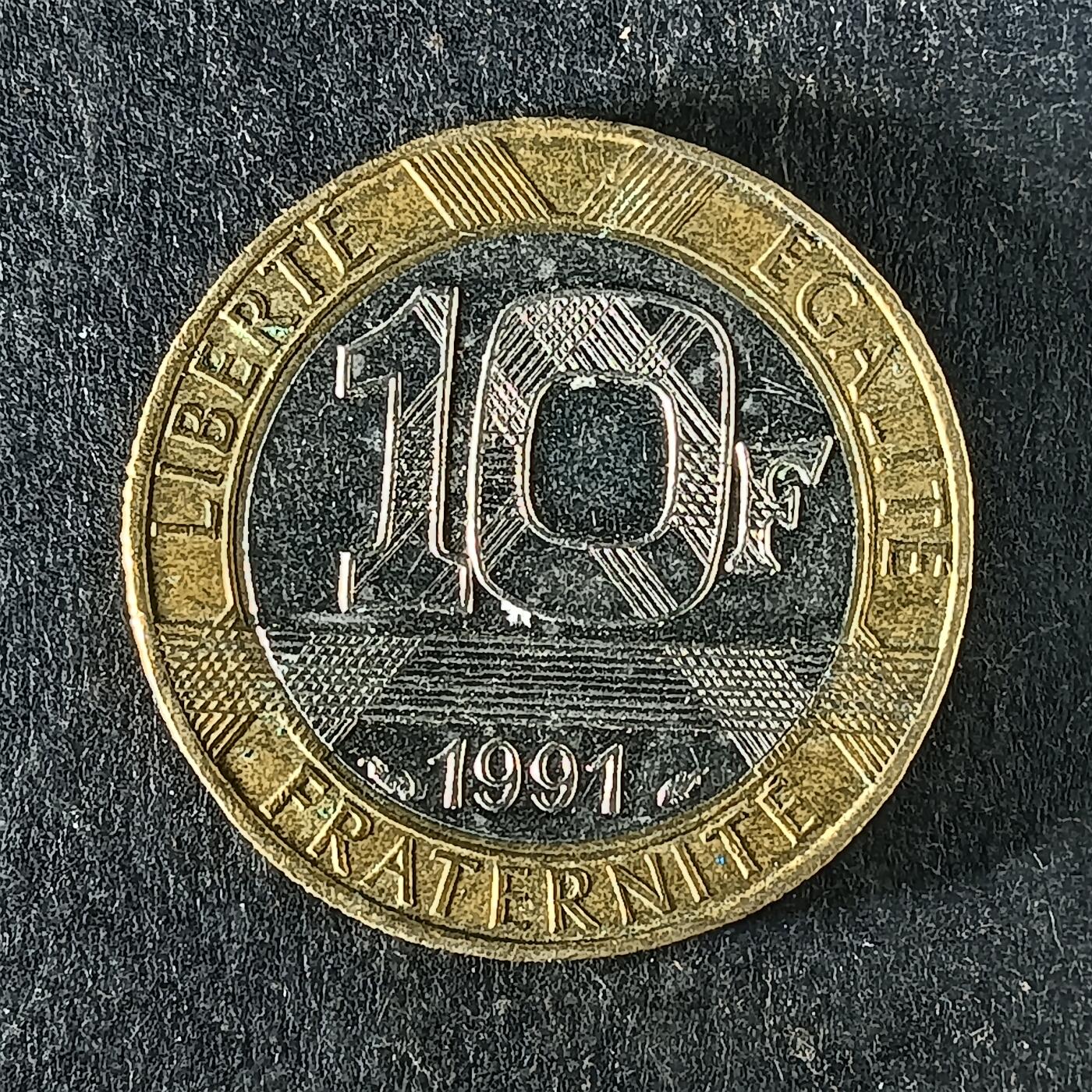 逸泉钱币2026第十五场世界钱币纪念币纸钞A883-1213A 1128法国10法郎胜利天使双色币