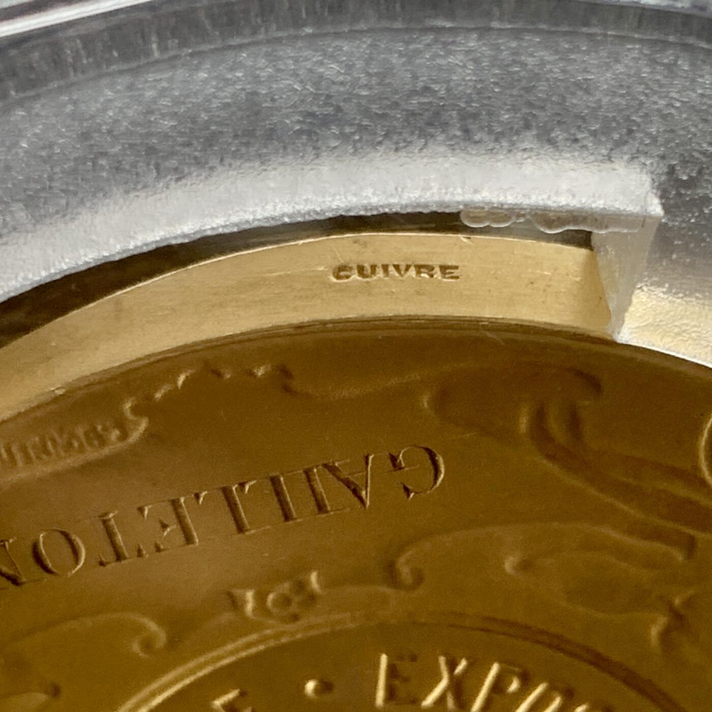 掌中浮雕-藏着的欧洲第051场 1901年法国维希国际展览镀金铜章，50mm