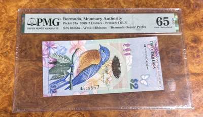 得物收藏 Chase Auction 第35期 - - 外钞、银元、民国钞和人民币混合场！持续更新中！ - 2009年百慕大2元，世界最佳纸币，洋葱冠，PMG65！