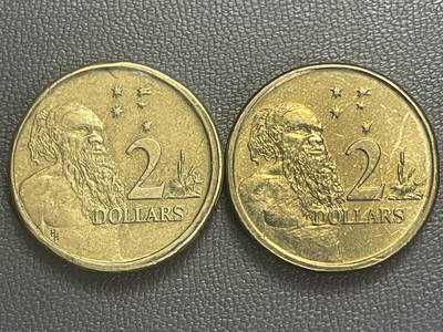 回流0201 - 澳大利亚1988、1999年1澳元铜币两枚 土著长老