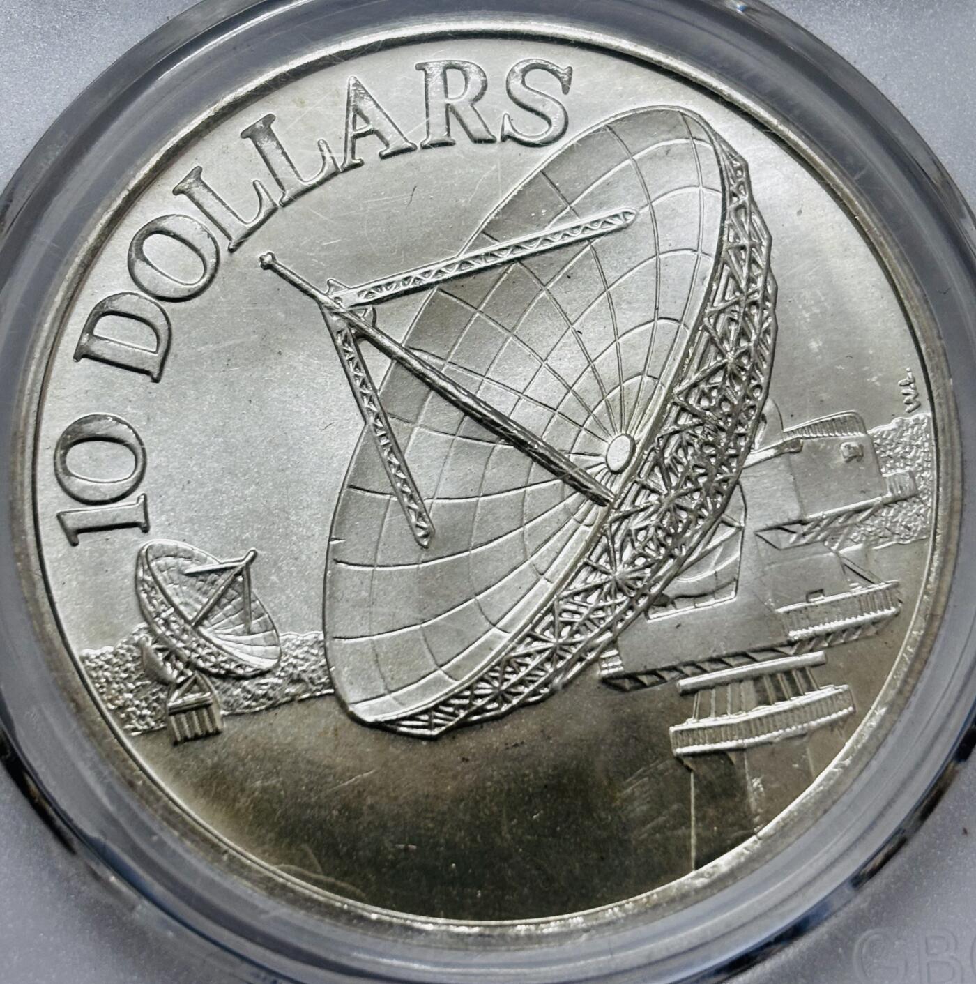 文馨钱币收藏 2026新年第五场（第 291 场）【长期接代拍品】 公博评级 MS67 分 1978 年新加坡雷达 10 元大银币，31 克 500 银，按银价算 31×0.5×25=387.5