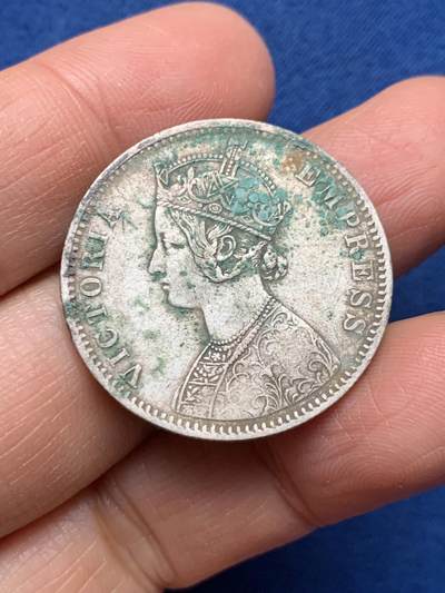 《竞宝斋》第462场 周日，周一，2场连拍 （全场包邮）欢迎送拍 - 英属印度1889年维多利亚1卢比，造型优美，包浆味道好