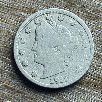 【本场4.12号发货】★第145加场★精品硬币 套币专场 不寄存，200包邮。不满200元，支付5元运费。《接受代拍 代送NGC评级》 - 88【无寄存】1911 美国 自由女神 V字 5分 镍币