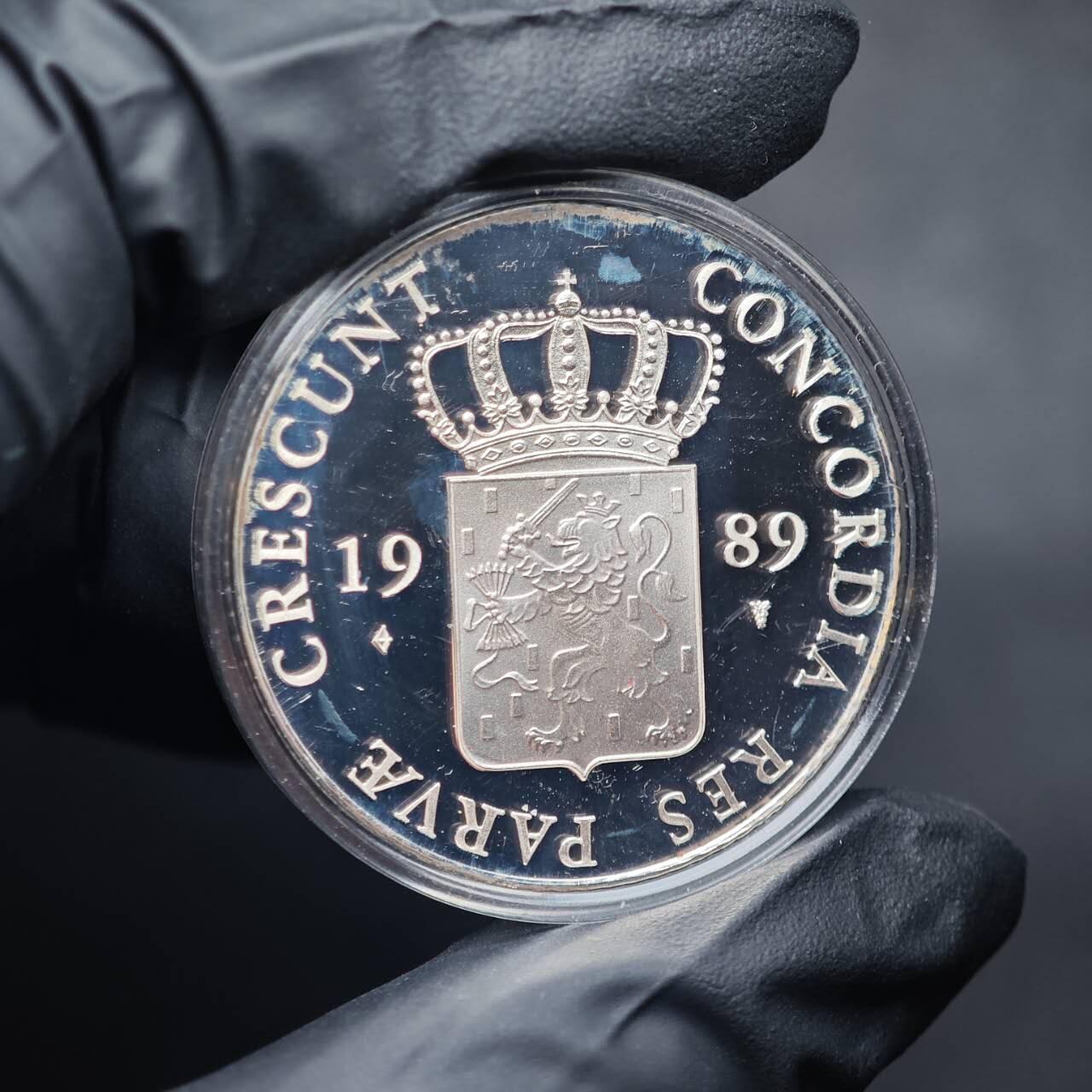 金瓯小拍第三期 古今币章 银价专场 荷兰杜卡特复刻精制银章1989年 28.3克