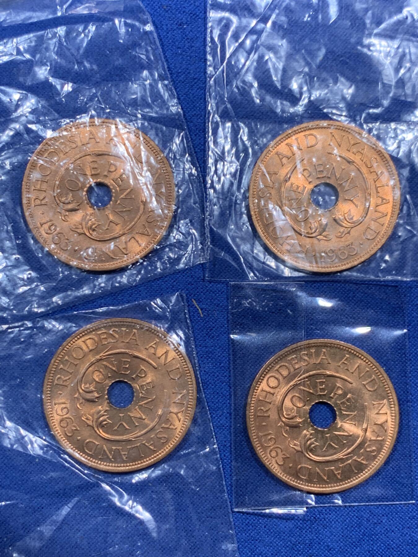 《竞宝斋》第462场 周日，周一，2场连拍 （全场包邮）欢迎送拍 四枚一组 原卷拆尼亚萨兰铜币