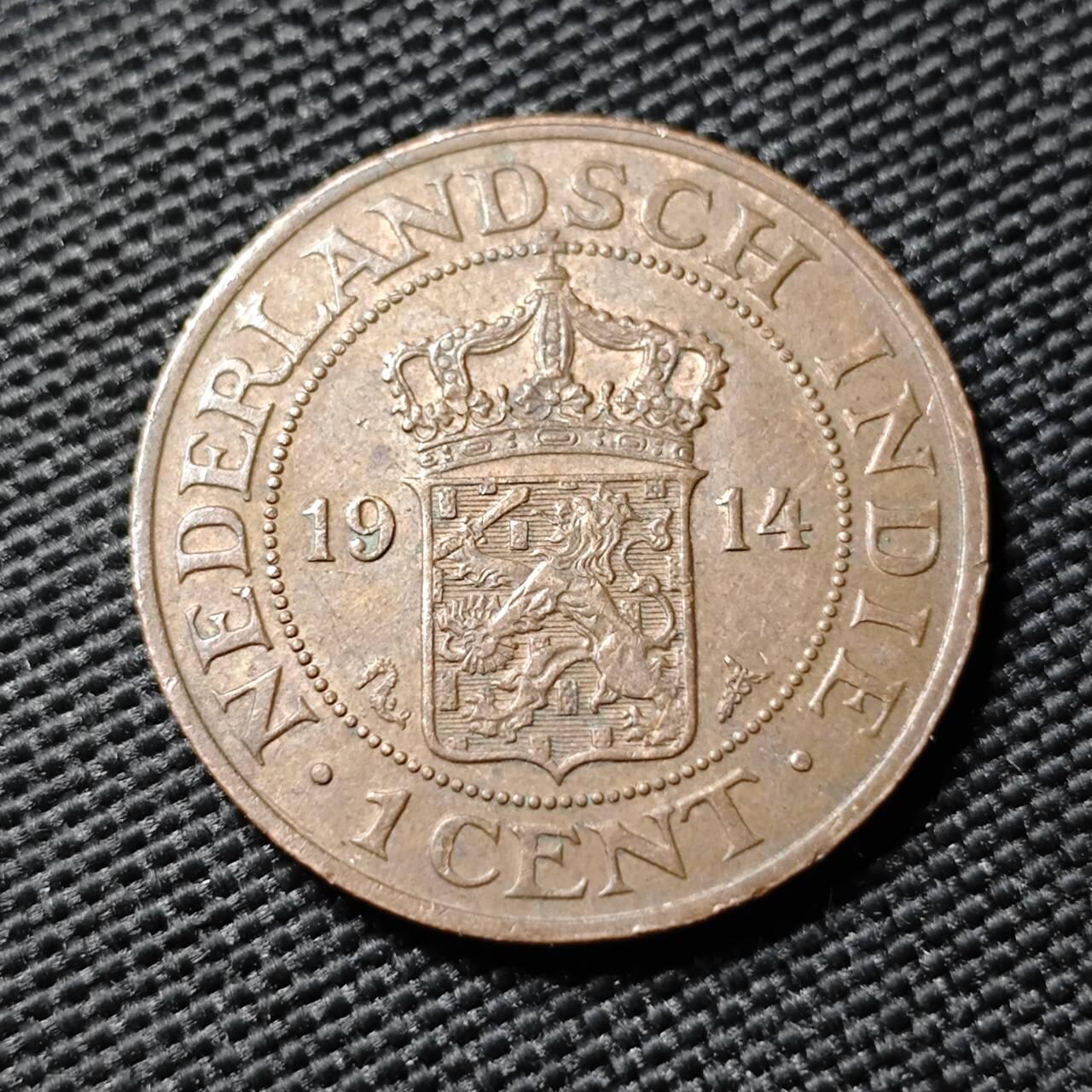 KK钱币收藏小铺  第399期  百期特拍（四拍之三）2月预留时间 周末发货  1914荷属东印度一分铜币 好品