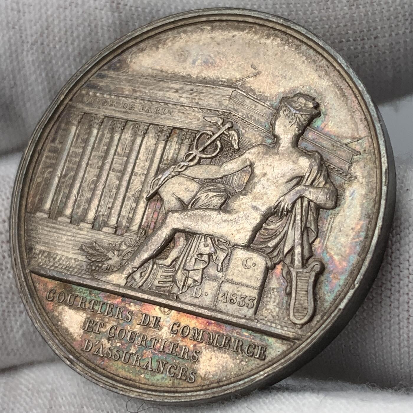 掌中浮雕-藏着的欧洲第051场 法国商业保险经纪人银章，34.58mm，17.96g