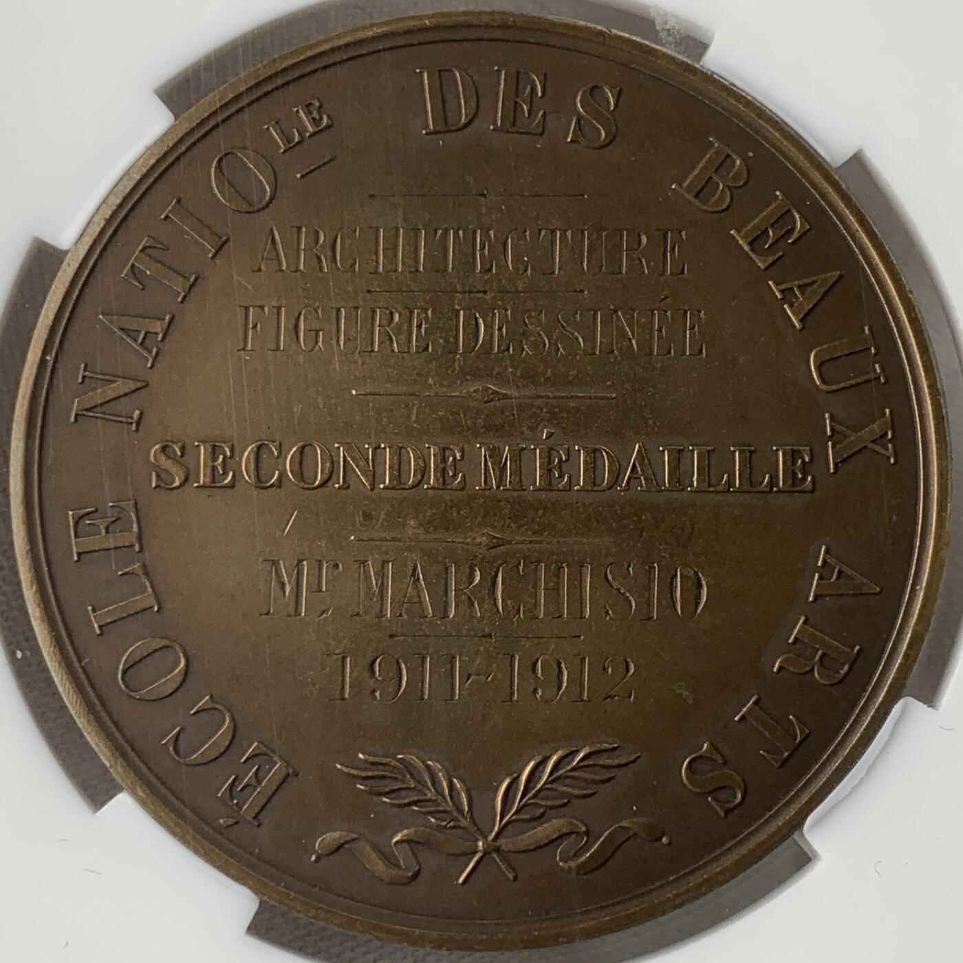 掌中浮雕-藏着的欧洲第051场 法国建筑射击铜章，50mm