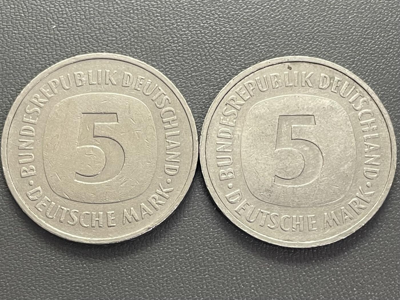 回流0201 联邦德国（西德）5马克2枚