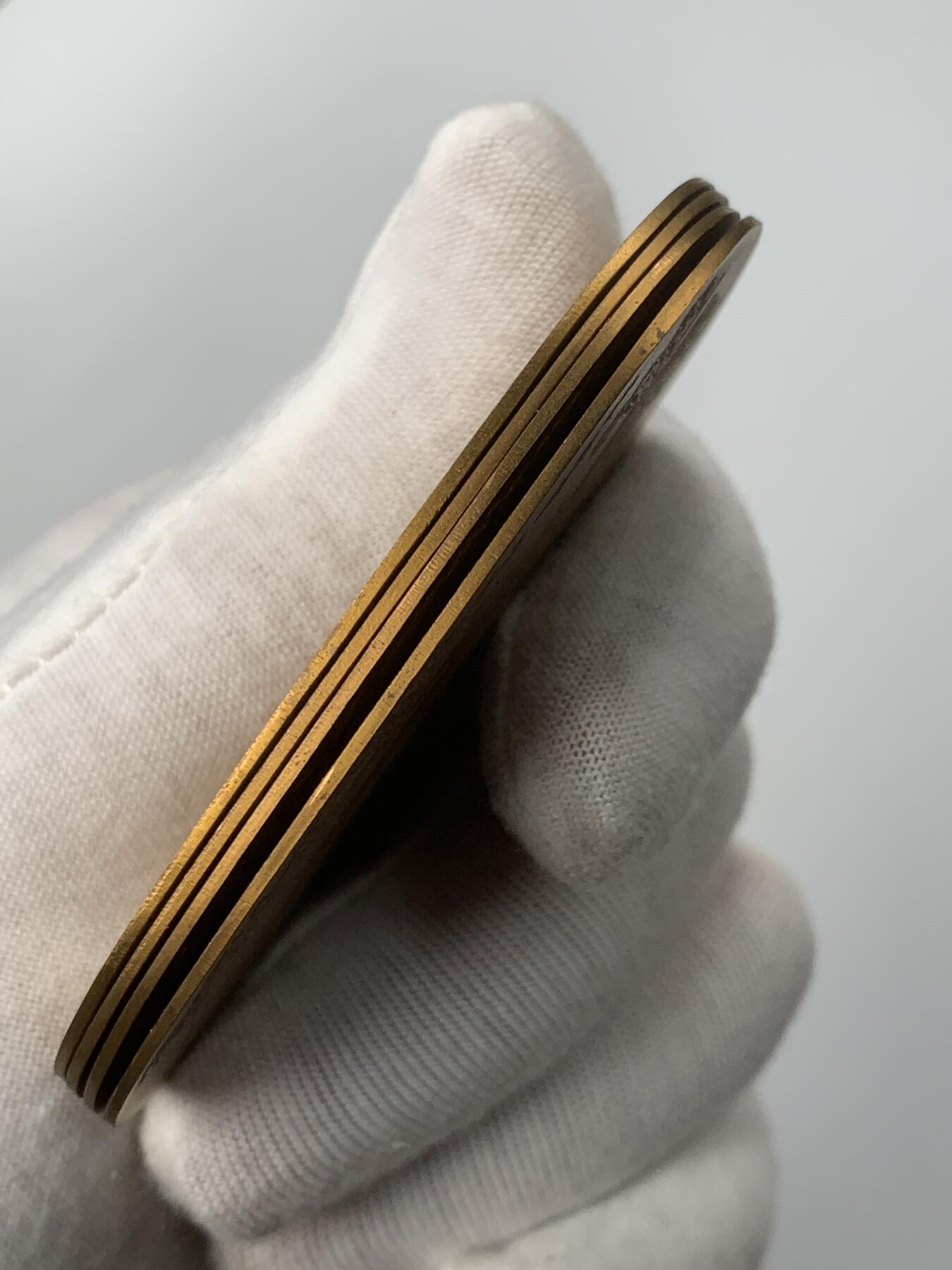 掌中浮雕-藏着的欧洲第051场 1972年日本风景仿钱币铜章4枚（由井、奥津、府中、神奈川）一组，39.8*72.7mm