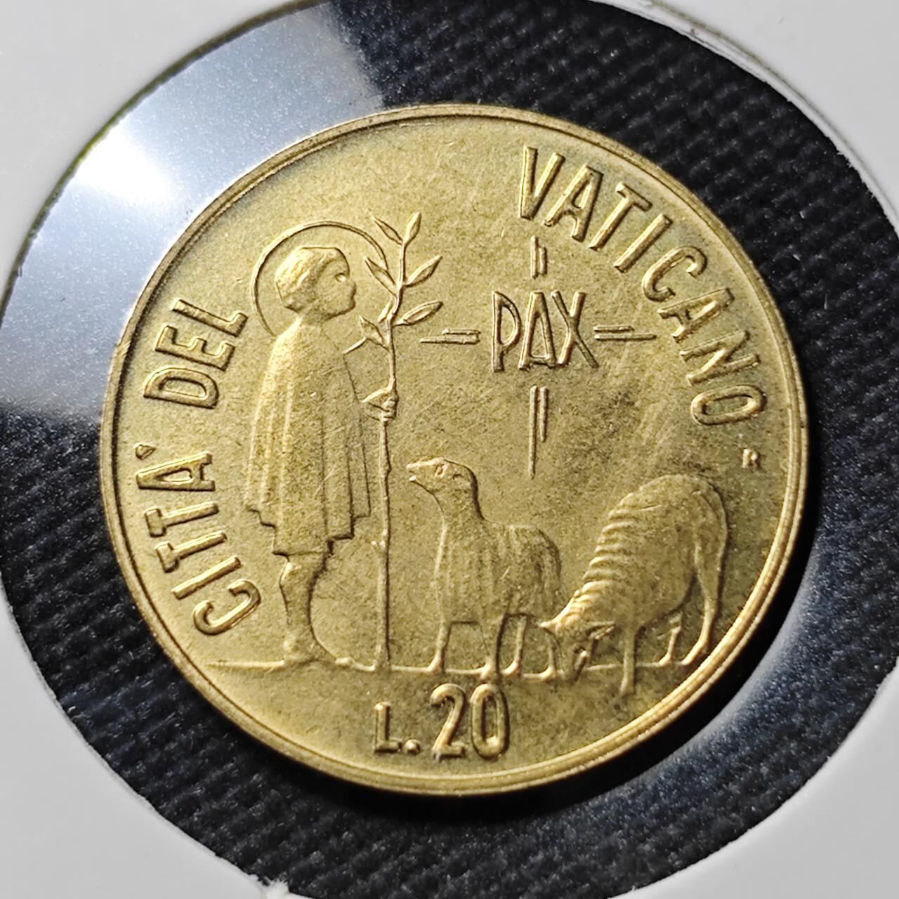 KK钱币收藏小铺  第390期  2月预留时间 周末发货  梵蒂冈20里拉