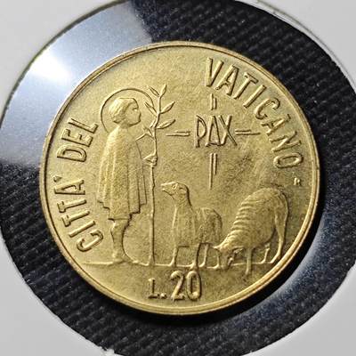 KK钱币收藏小铺  第390期  2月预留时间 周末发货 -  梵蒂冈20里拉