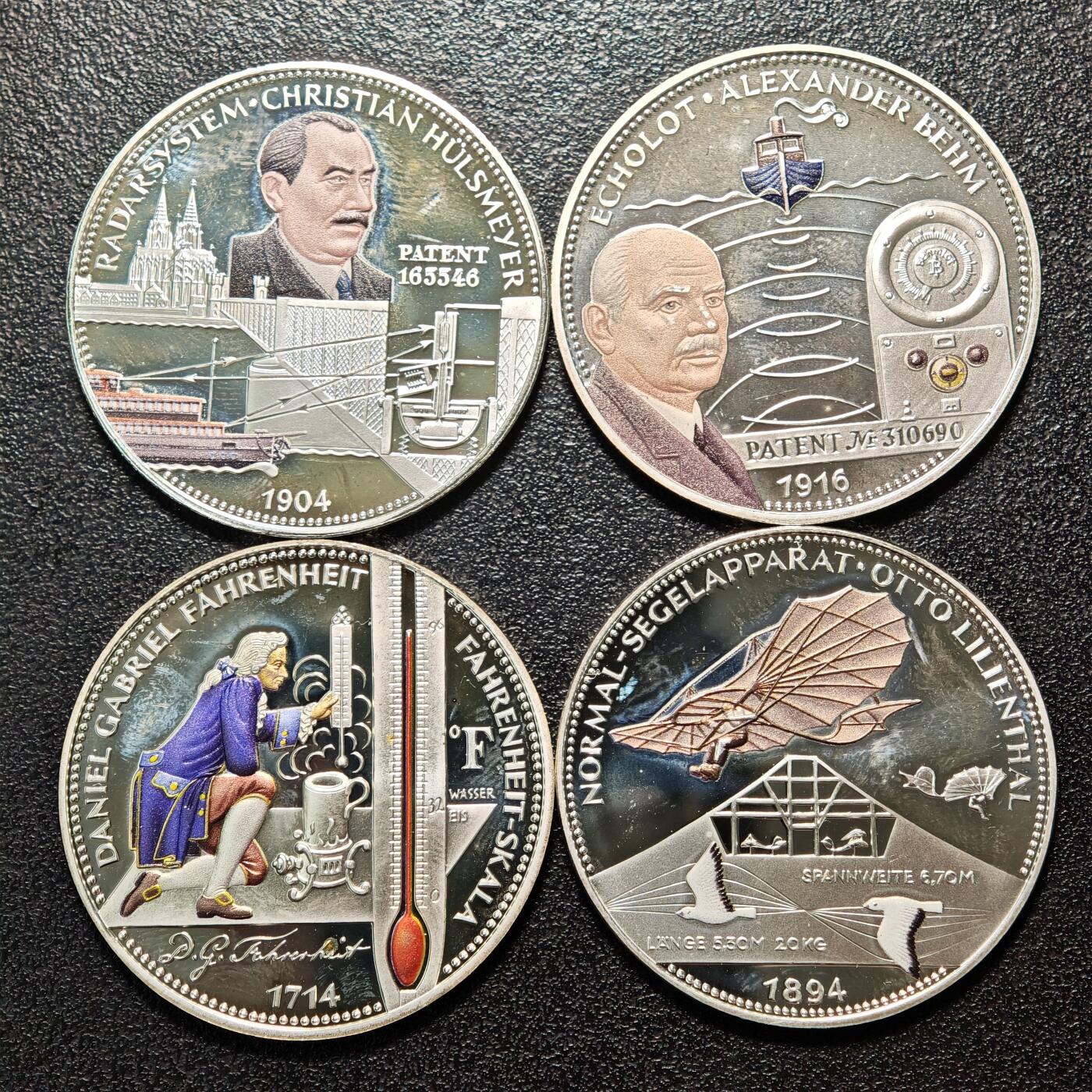 【德藏】世界币章拍卖第163期（拍品征集中~欢迎藏友联系） 4枚一组 现代德国纪念银章 333银 直径约：36mm/枚；重约：14.6g/枚