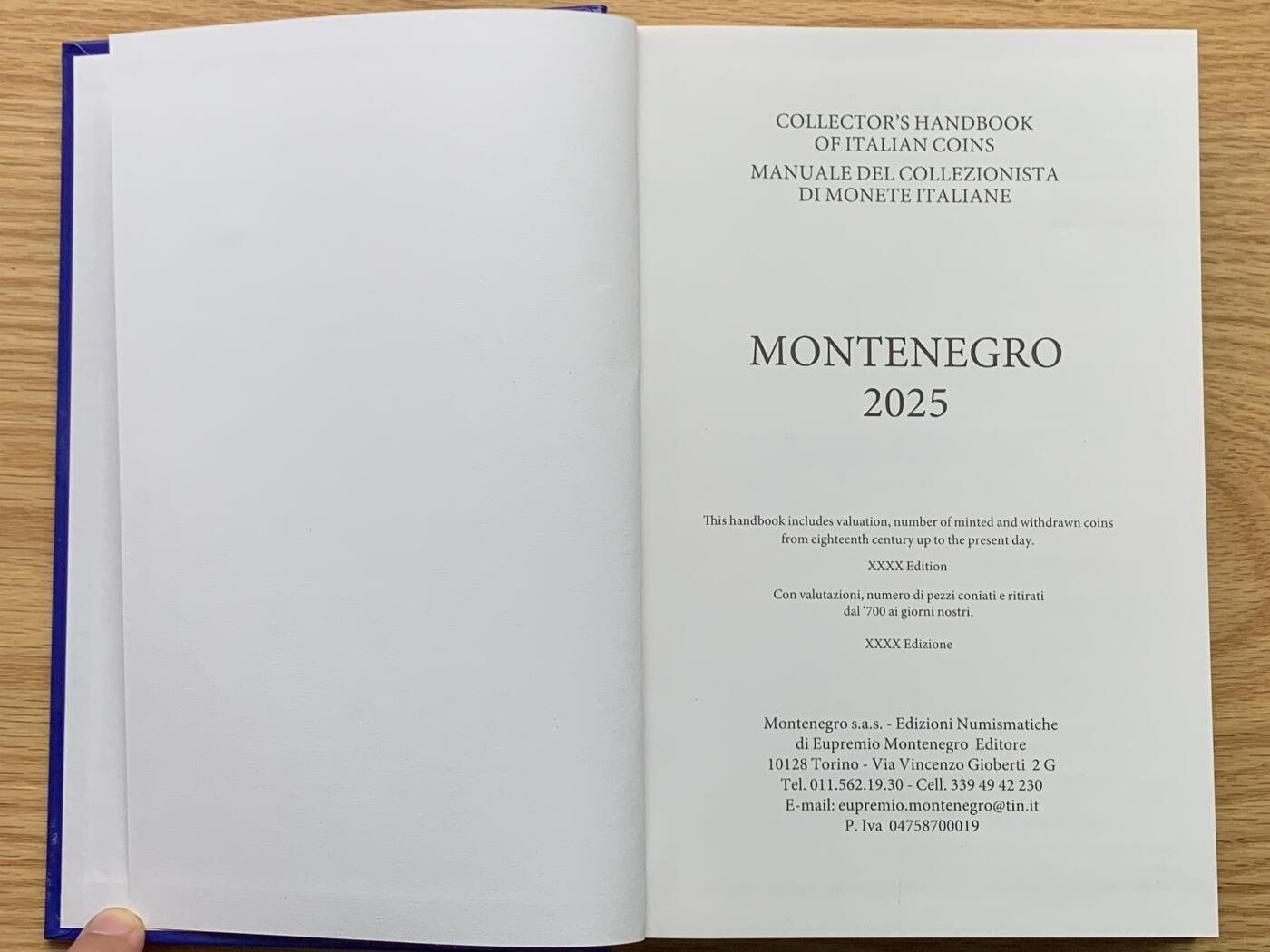 《竞宝斋》第462场 周日，周一，2场连拍 （全场包邮）欢迎送拍 全新 Montenegro2025意大利钱币目录 最新2025版，全新的价格指南，将近700页的厚度，精装胶板印刷，玩意系必备目录，重约1.2公斤。