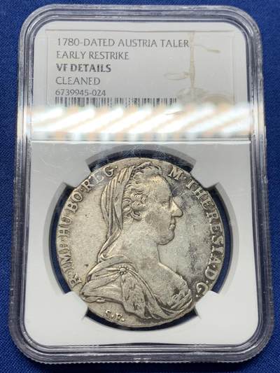 《竞宝斋》第462场 周日，周一，2场连拍 （全场包邮）欢迎送拍 - NGC VFD 奥地利1780年特蕾莎大奶妈1泰勒银币 后铸版