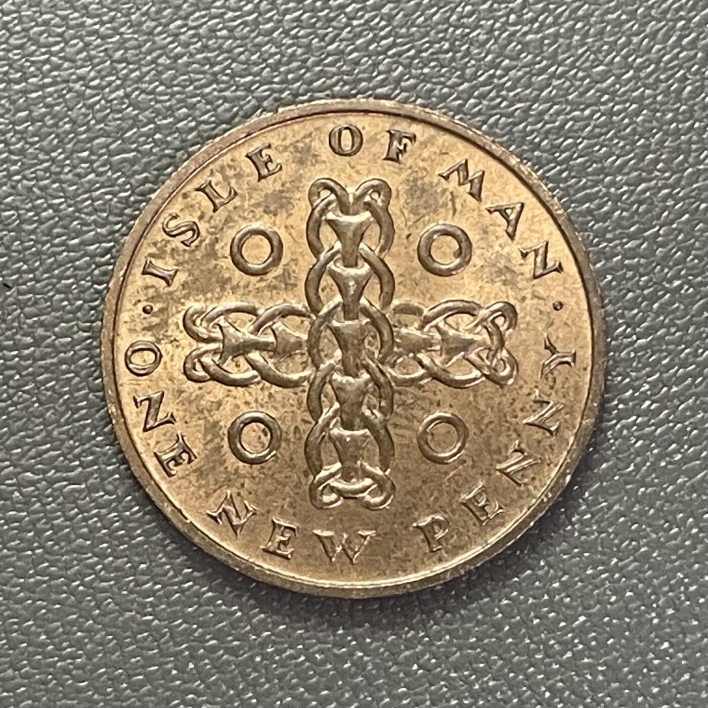 回流0125 英属马恩岛1971年1便士青铜币  凯尔特十字架 