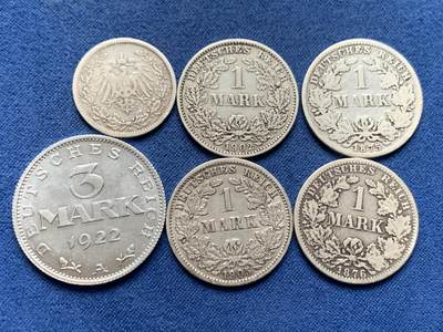 《竞宝斋》第462场 周日，周一，2场连拍 （全场包邮）欢迎送拍 - 六枚一组 银币5枚+铝币1枚 细节见图