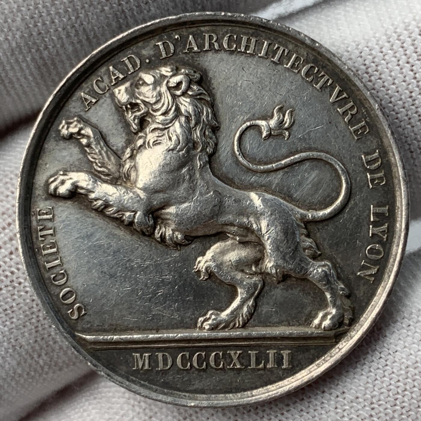 掌中浮雕-藏着的欧洲第051场 法国里昂建筑师协会银章，30mm，15.19g