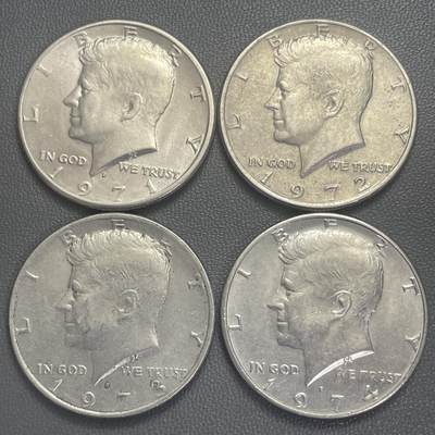 回流0201 - 美国1971-1974年肯尼迪总统半圆4枚