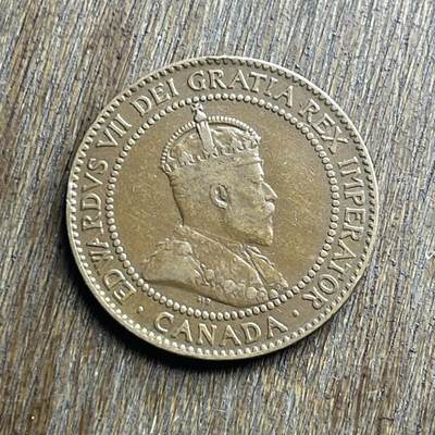 【本场4.12号发货】★第145加场★精品硬币 套币专场 不寄存，200包邮。不满200元，支付5元运费。《接受代拍 代送NGC评级》 - 50【无寄存】1910 加拿大 爱德华七世 1分 铜币