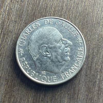 【本场4.12号发货】★第145加场★精品硬币 套币专场 不寄存，200包邮。不满200元，支付5元运费。《接受代拍 代送NGC评级》 - 7【无寄存】1988 法国 戴高乐去世30周年 5法郎