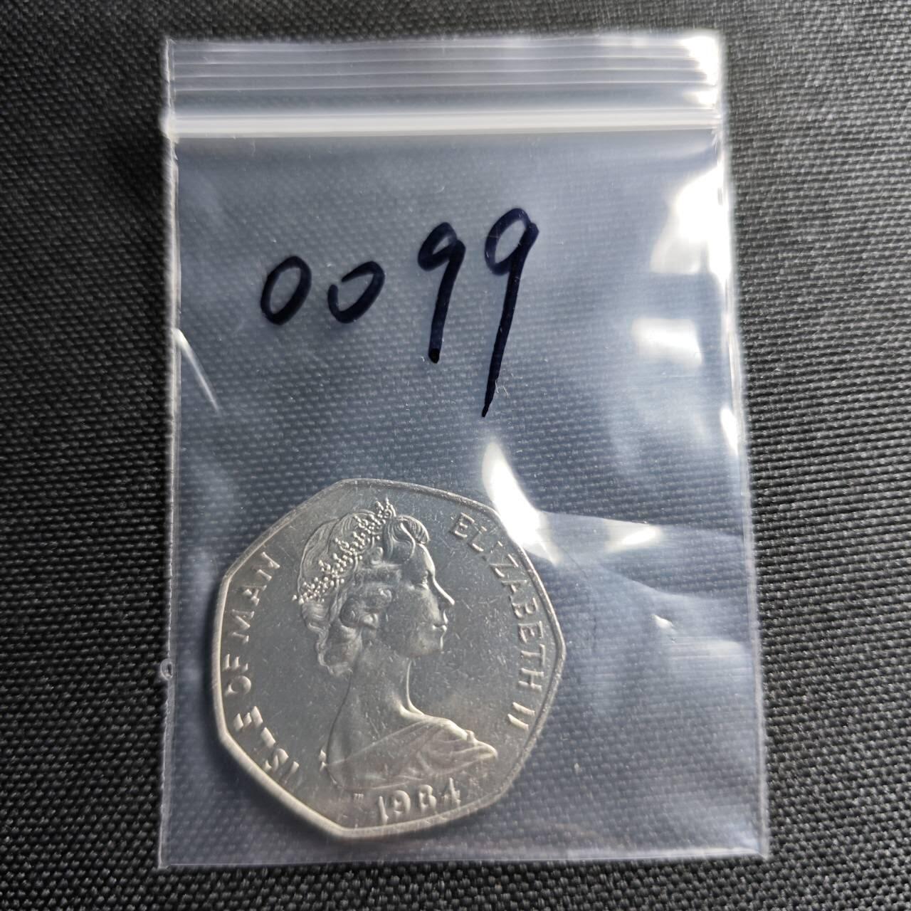 KK钱币收藏小铺  第400期  百期特拍（四拍之四）2月预留时间 周末发货   1984马恩岛50便士