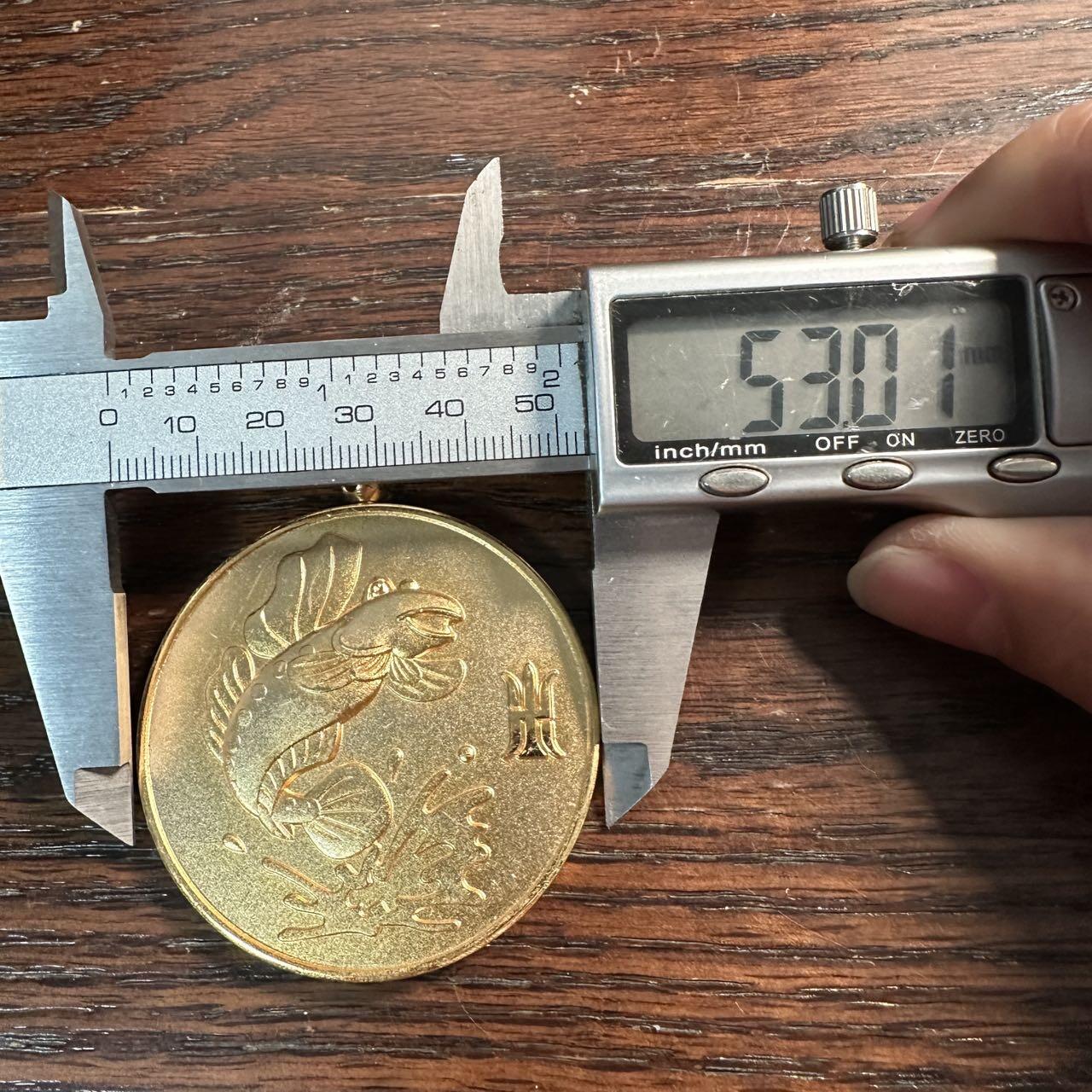 蒂克钱币-第57场 日本章 企业章拍卖  日本 佐贺 游泳飞鱼镀金奖牌 53mm 75g