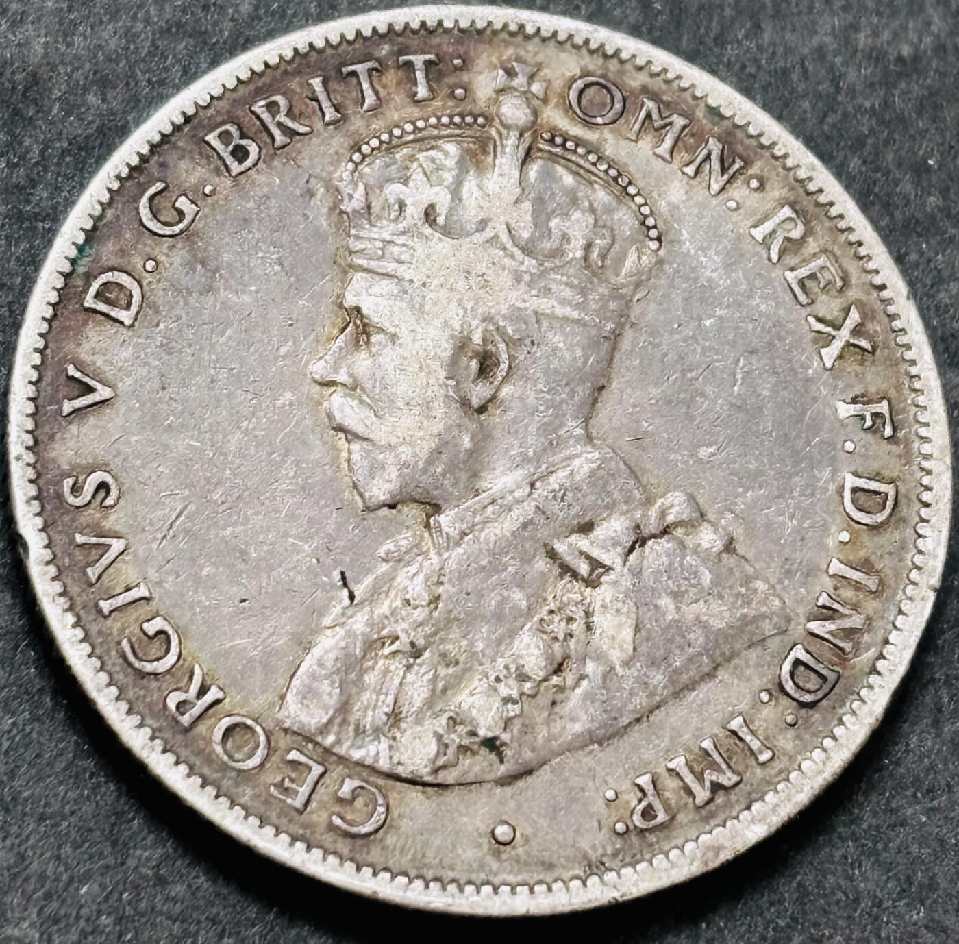 文馨钱币收藏 2026新年第五场（第 291 场）【长期接代拍品】 好品 1916 年英属澳大利亚乔治五世 1 佛罗琳银币 M 版，11.3 克 925 高银，折合银价 11.3×0.925×25=261.3125