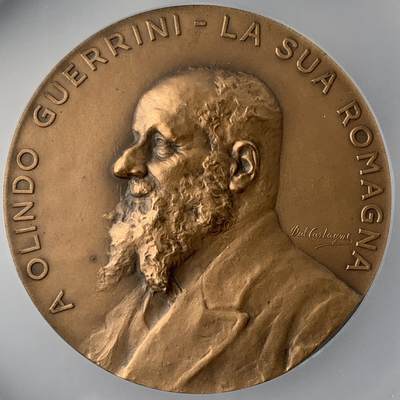 掌中浮雕-藏着的欧洲第051场 - 1986年意大利诗人奥林多逝世70周年铜章，55.2mm